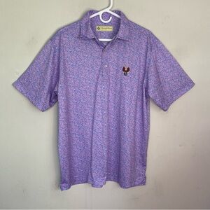 Donald Ross Purple Blue Golf Polo Shirt military eagle on the world 1924 size M